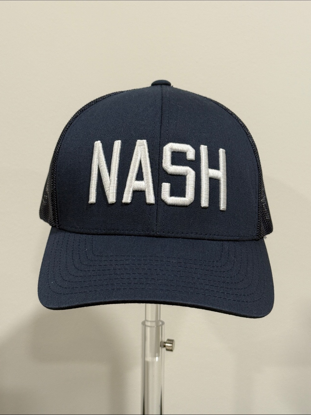 NASH Original Embroidered Snapback Structured Ball Cap Navy